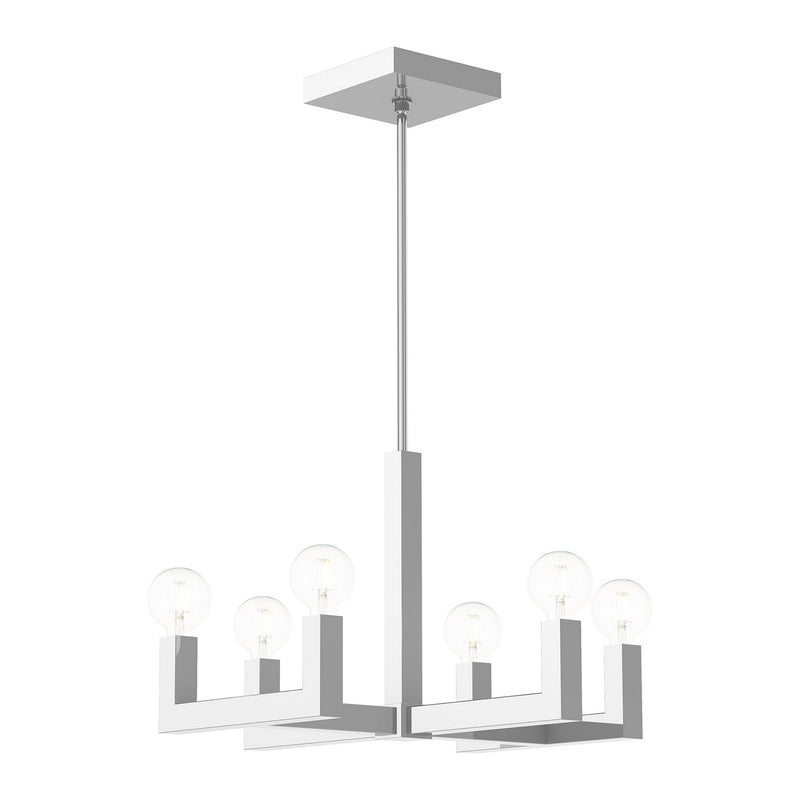 Livex Lighting 49216-05 Six Light Chandelier, Polished Chrome