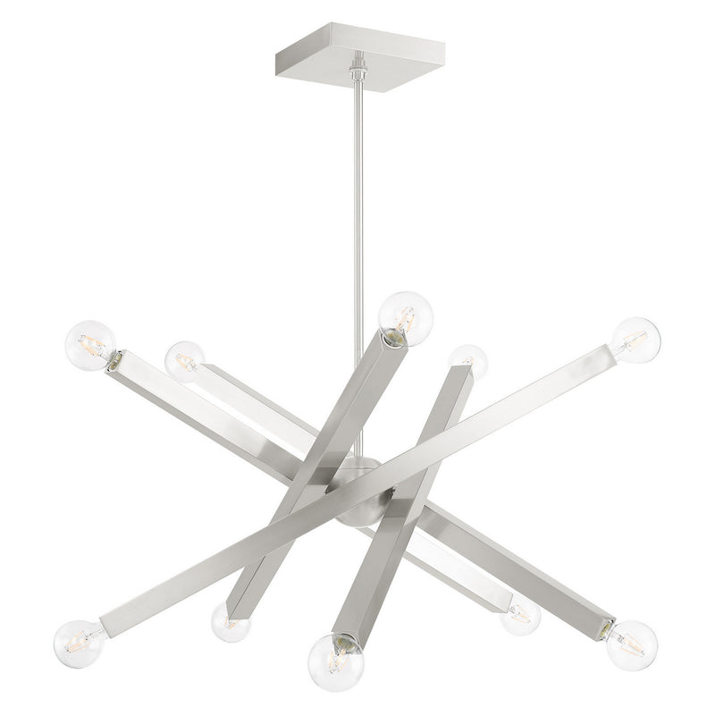 Livex Lighting 49227-91 Ten Light Chandelier, Brushed Nickel