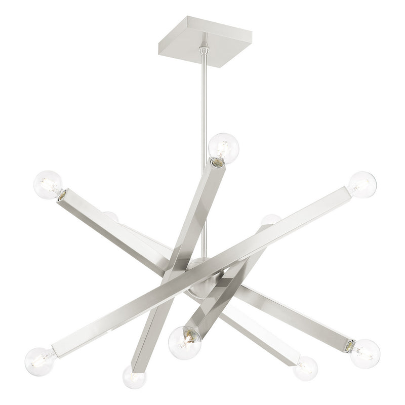 Livex Lighting 49227-91 Ten Light Chandelier, Brushed Nickel