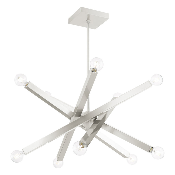 Livex Lighting 49227-91 Ten Light Chandelier, Brushed Nickel