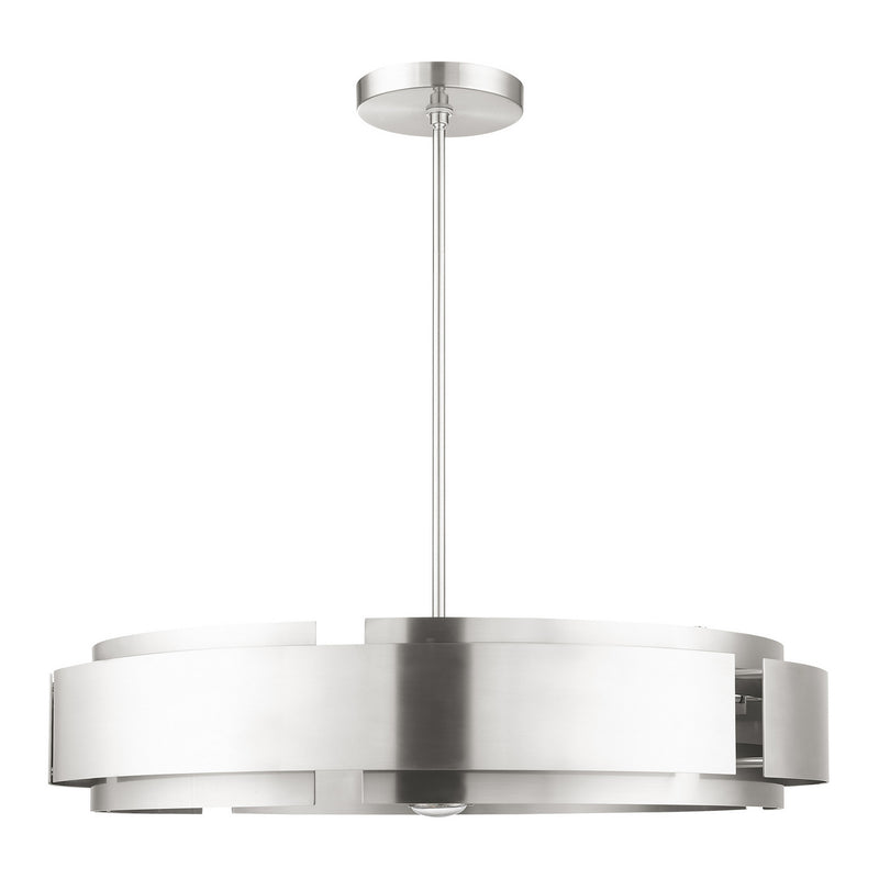 Livex Lighting 49418-91 Seven Light Pendant, Brushed Nickel