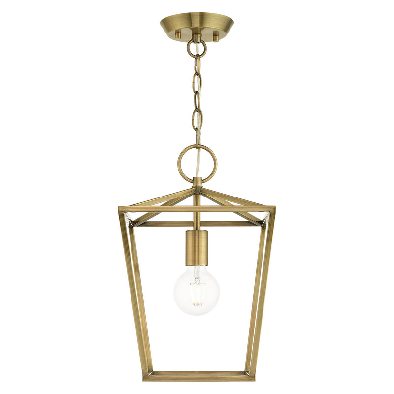 Livex Lighting 49432-01 One Light Convertible Semi Flush/Lantern, Antique Brass