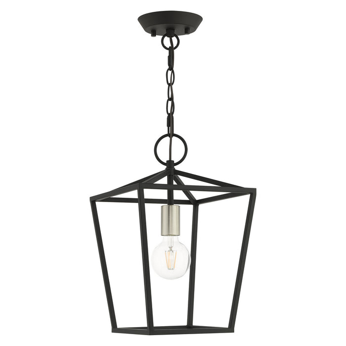 Livex Lighting 49432-04 One Light Convertible Semi Flush/Lantern, Black w/ Brushed Nickels