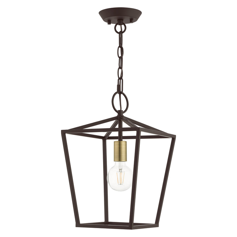 Livex Lighting 49432-07 One Light Convertible Semi Flush/Lantern, Bronze