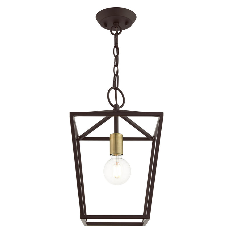 Livex Lighting 49432-07 One Light Convertible Semi Flush/Lantern, Bronze