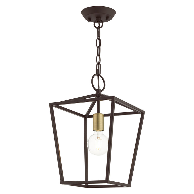 Livex Lighting 49432-07 One Light Convertible Semi Flush/Lantern, Bronze