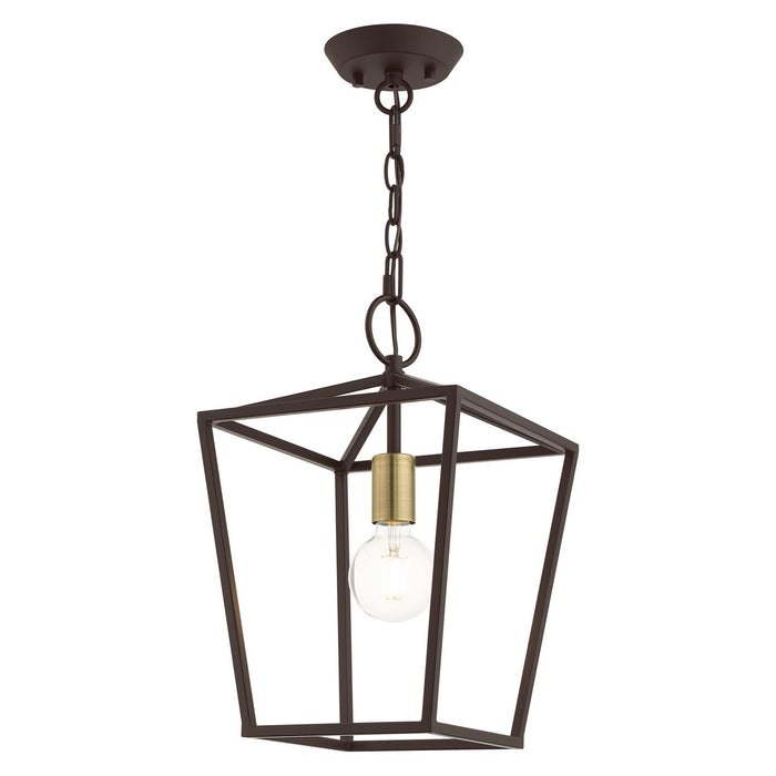 Livex Lighting 49432-07 One Light Convertible Semi Flush/Lantern, Bronze