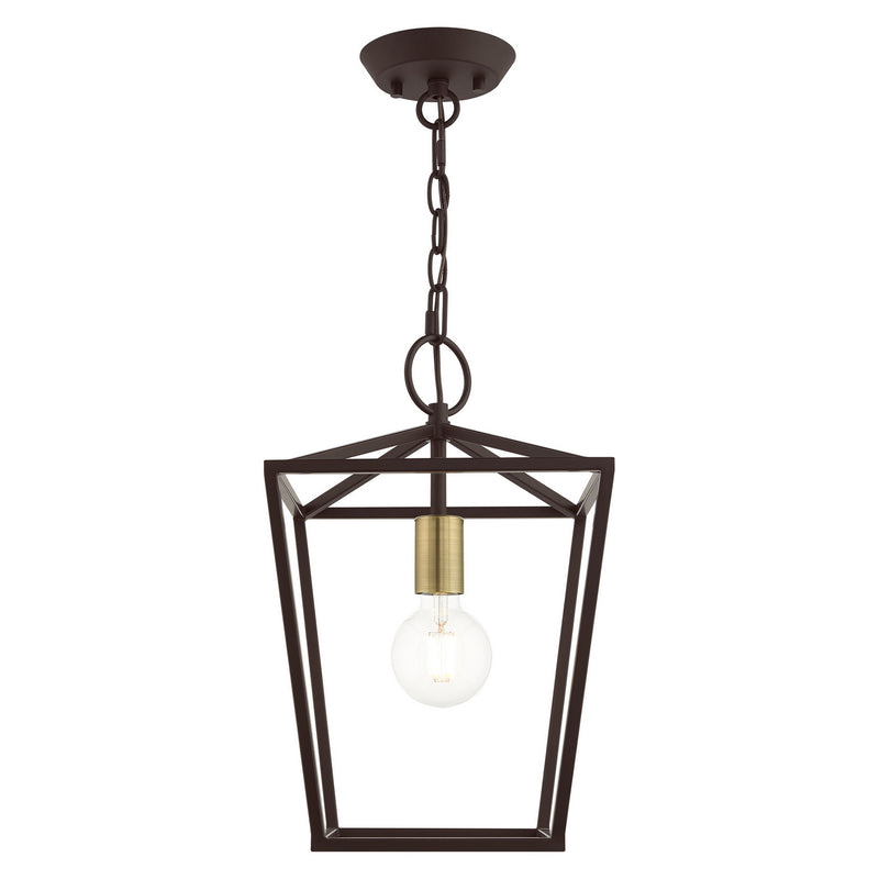 Livex Lighting 49432-07 One Light Convertible Semi Flush/Lantern, Bronze