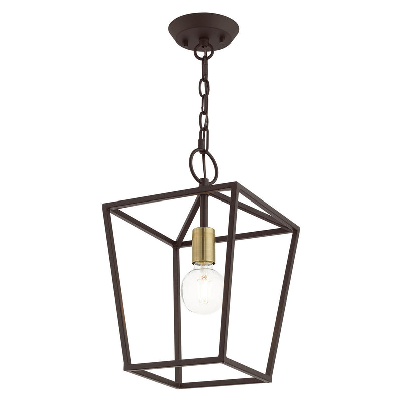 Livex Lighting 49432-07 One Light Convertible Semi Flush/Lantern, Bronze