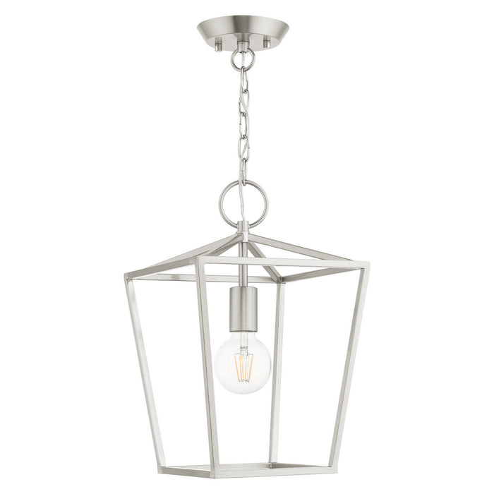 Livex Lighting 49432-91 One Light Convertible Semi Flush/Lantern, Brushed Nickel