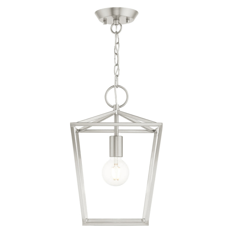 Livex Lighting 49432-91 One Light Convertible Semi Flush/Lantern, Brushed Nickel