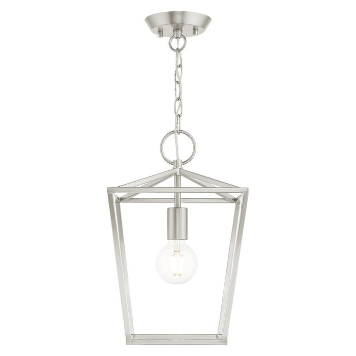 Livex Lighting 49432-91 One Light Convertible Semi Flush/Lantern, Brushed Nickel