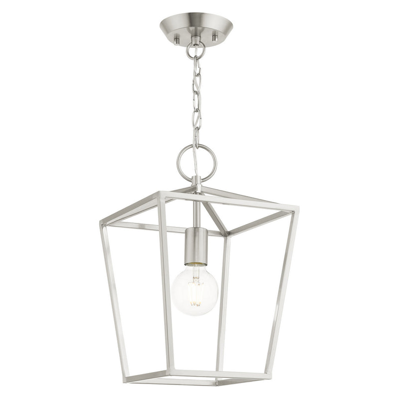 Livex Lighting 49432-91 One Light Convertible Semi Flush/Lantern, Brushed Nickel