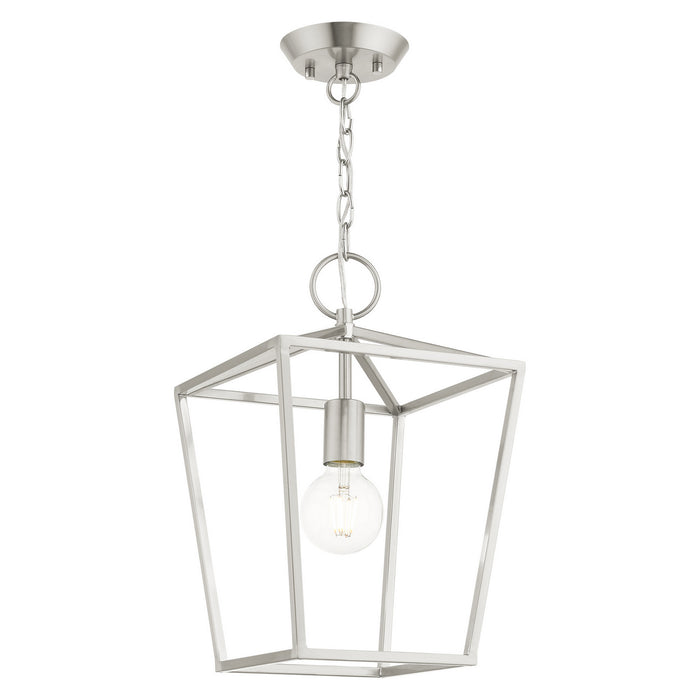 Livex Lighting 49432-91 One Light Convertible Semi Flush/Lantern, Brushed Nickel