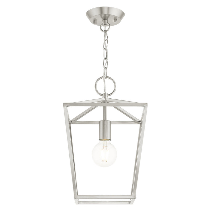 Livex Lighting 49432-91 One Light Convertible Semi Flush/Lantern, Brushed Nickel