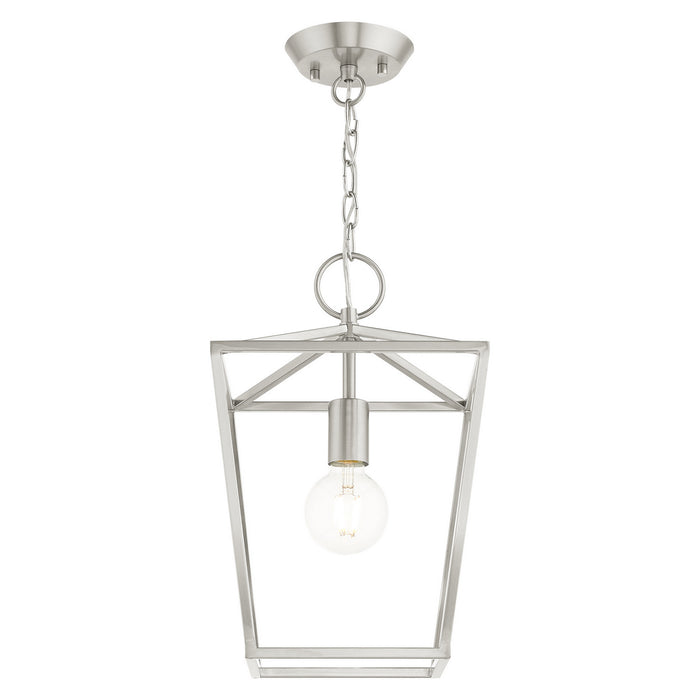 Livex Lighting 49432-91 One Light Convertible Semi Flush/Lantern, Brushed Nickel