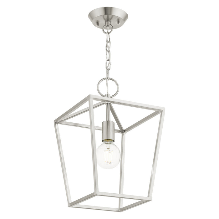Livex Lighting 49432-91 One Light Convertible Semi Flush/Lantern, Brushed Nickel