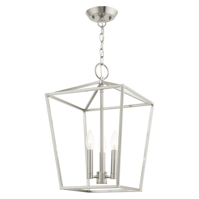 Livex Lighting 49433-91 Three Light Convertible Semi Flush/Lantern, Brushed Nickel