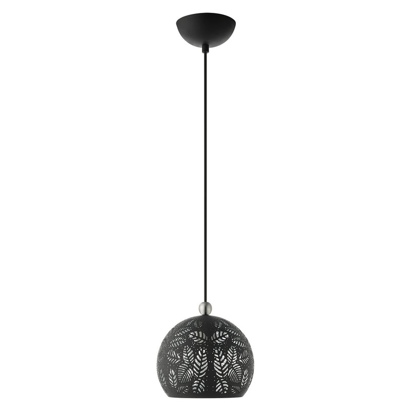 Livex Lighting 49541-04 One Light Pendant, Black w/ Brushed Nickels