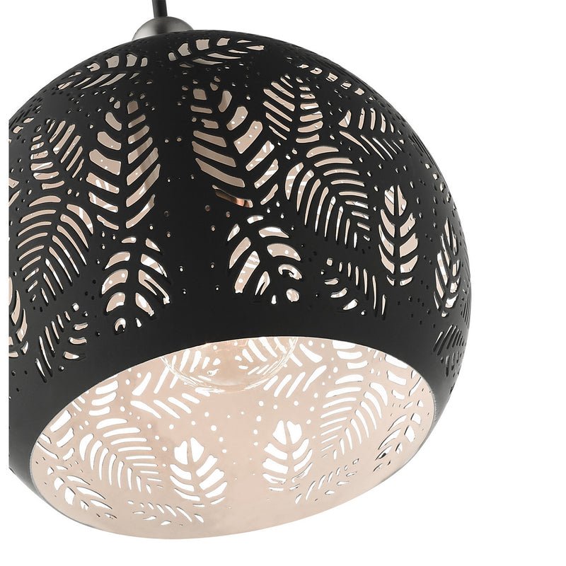 Livex Lighting 49541-04 One Light Pendant, Black w/ Brushed Nickels