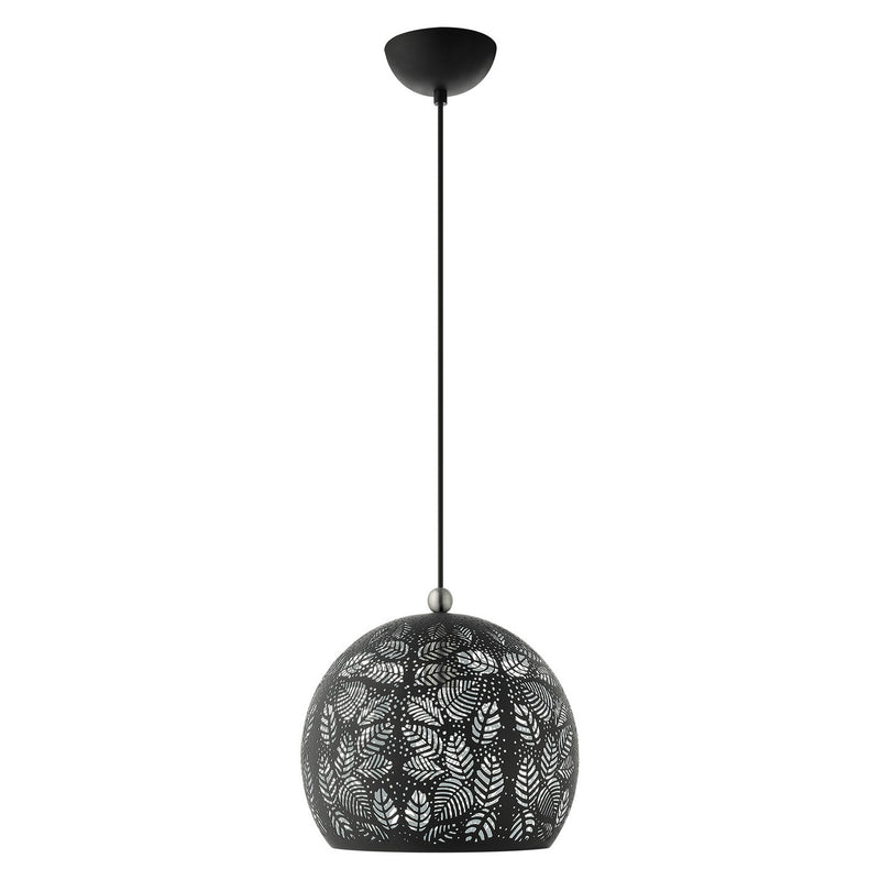 Livex Lighting 49542-04 One Light Pendant, Black w/ Brushed Nickels