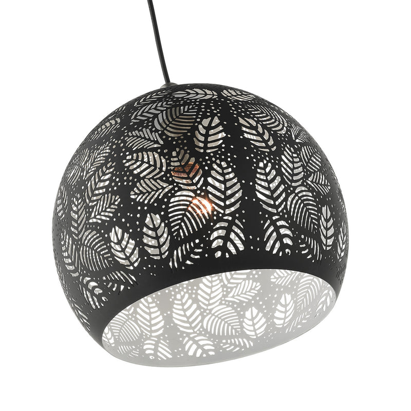 Livex Lighting 49542-04 One Light Pendant, Black w/ Brushed Nickels