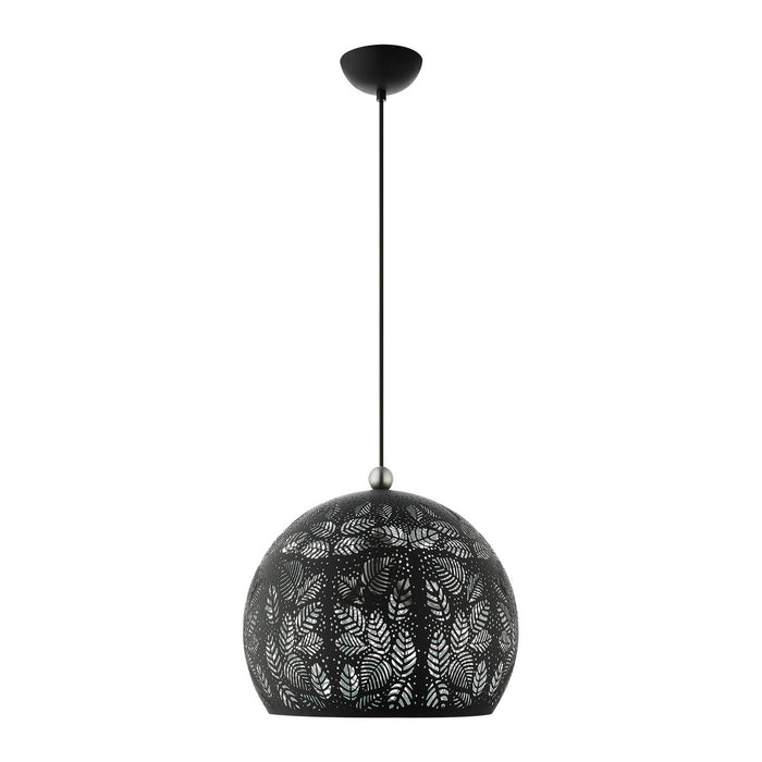 Livex Lighting 49543-04 Three Light Pendant, Black w/ Brushed Nickels