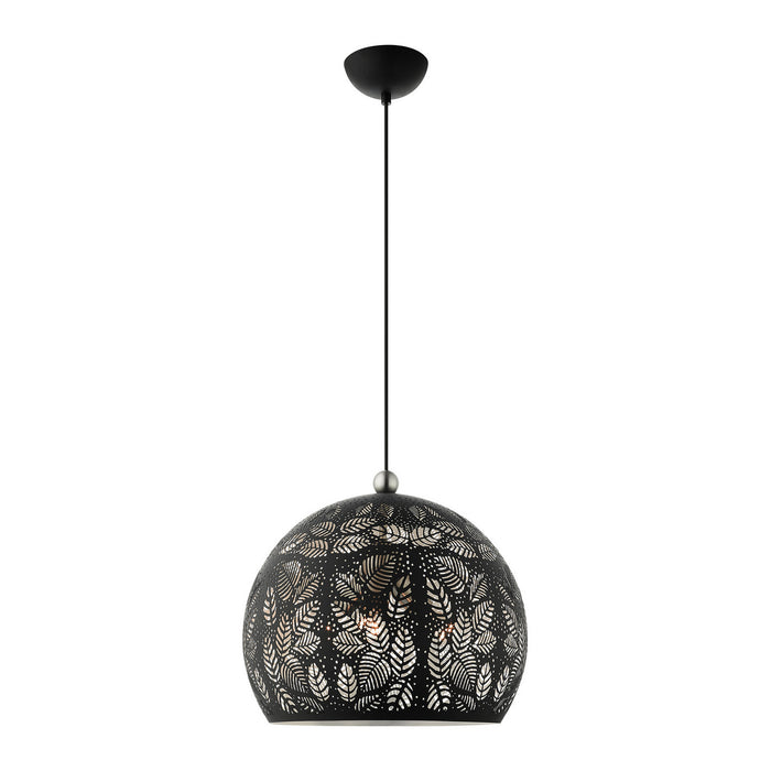 Livex Lighting 49543-04 Three Light Pendant, Black w/ Brushed Nickels