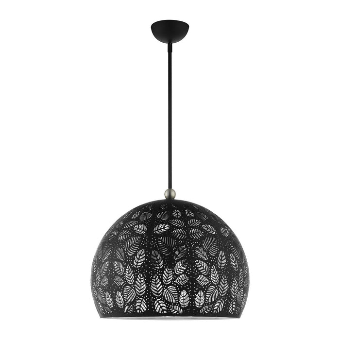 Livex Lighting 49544-04 Three Light Pendant, Black w/ Brushed Nickels