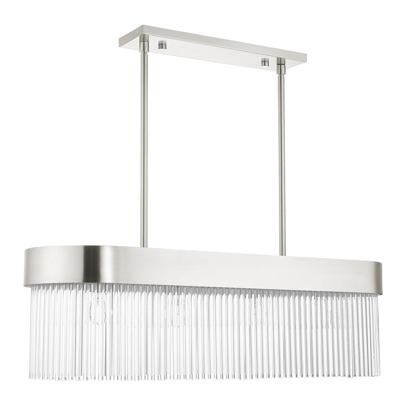 Livex Lighting 49826-91 Four Light Chandelier, Brushed Nickel