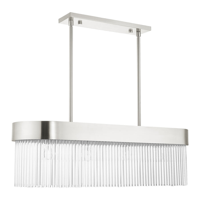 Livex Lighting 49826-91 Four Light Chandelier, Brushed Nickel