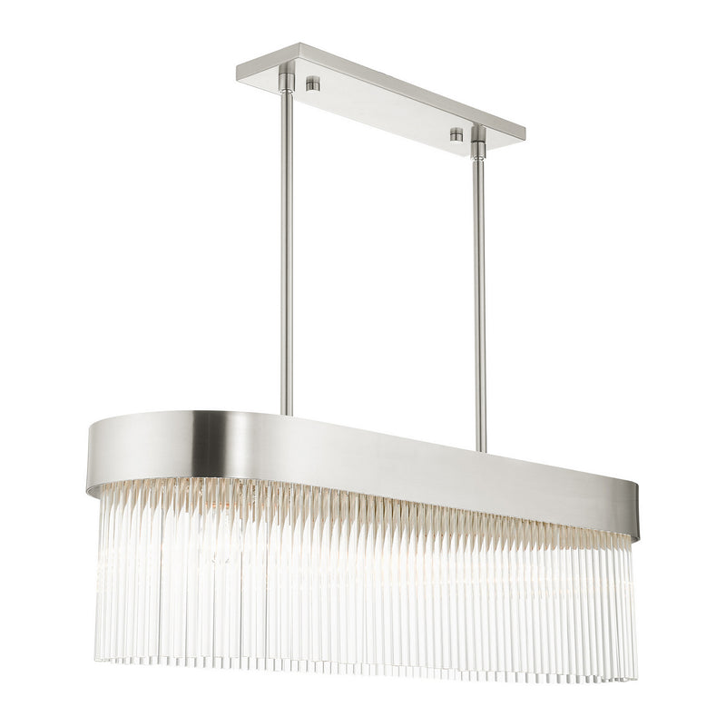 Livex Lighting 49826-91 Four Light Chandelier, Brushed Nickel