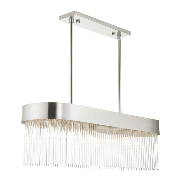 Livex Lighting 49826-91 Four Light Chandelier, Brushed Nickel