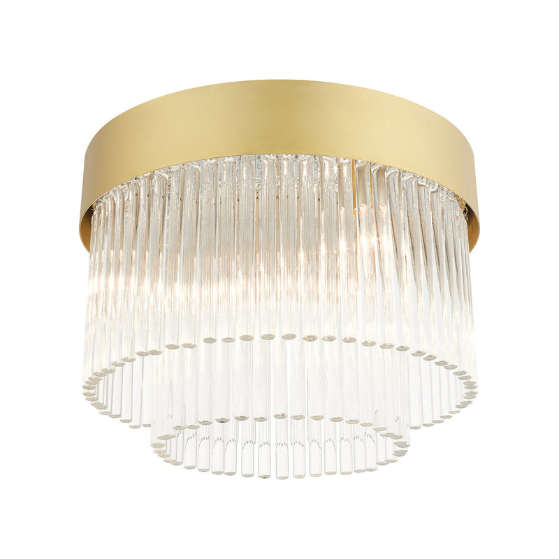 Livex Lighting 49827-33 Four Light Flush Mount, Soft Gold