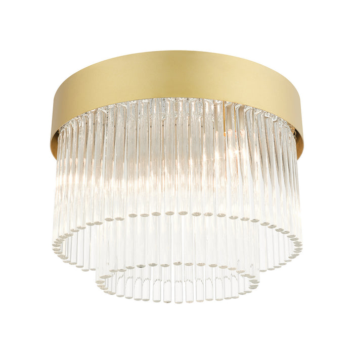 Livex Lighting 49827-33 Four Light Flush Mount, Soft Gold