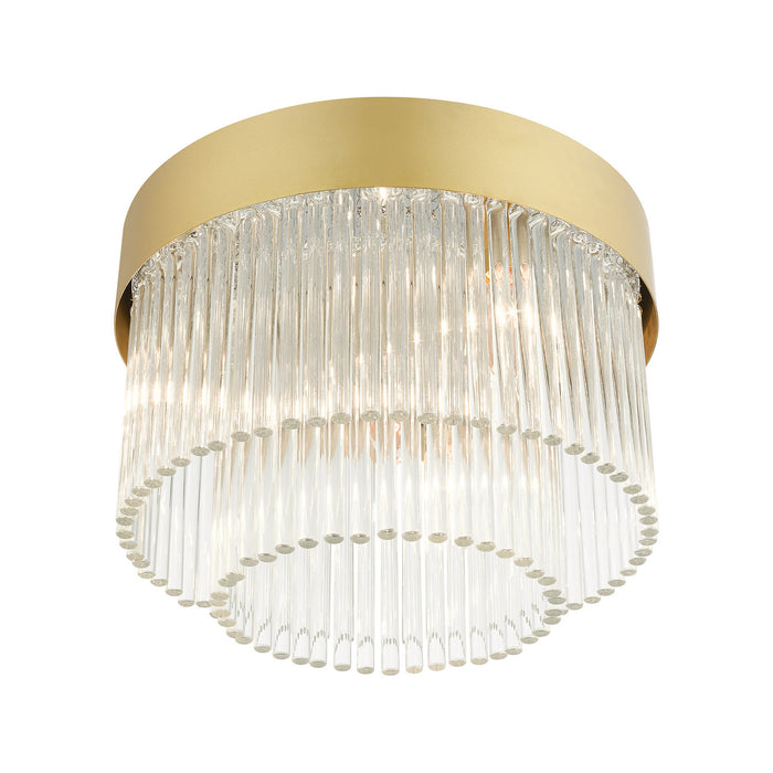 Livex Lighting 49827-33 Four Light Flush Mount, Soft Gold