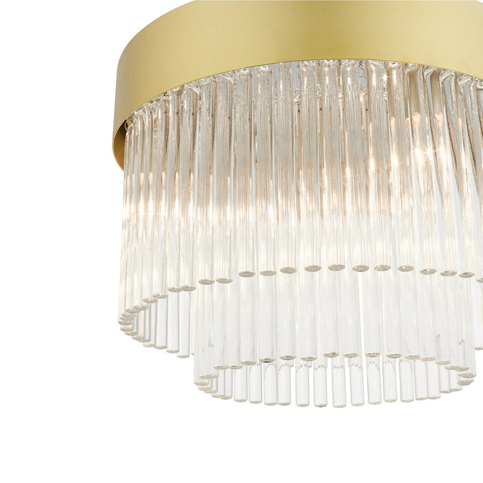 Livex Lighting 49827-33 Four Light Flush Mount, Soft Gold