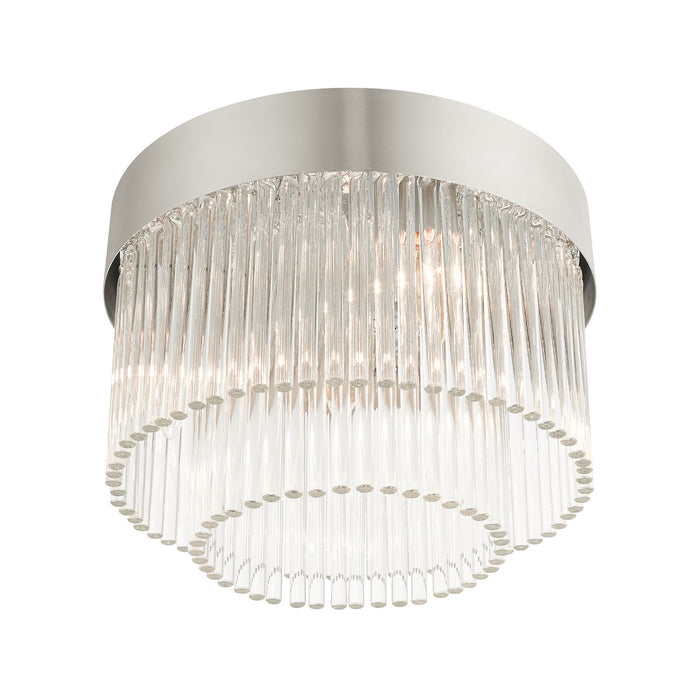 Livex Lighting 49827-91 Four Light Flush Mount, Brushed Nickel