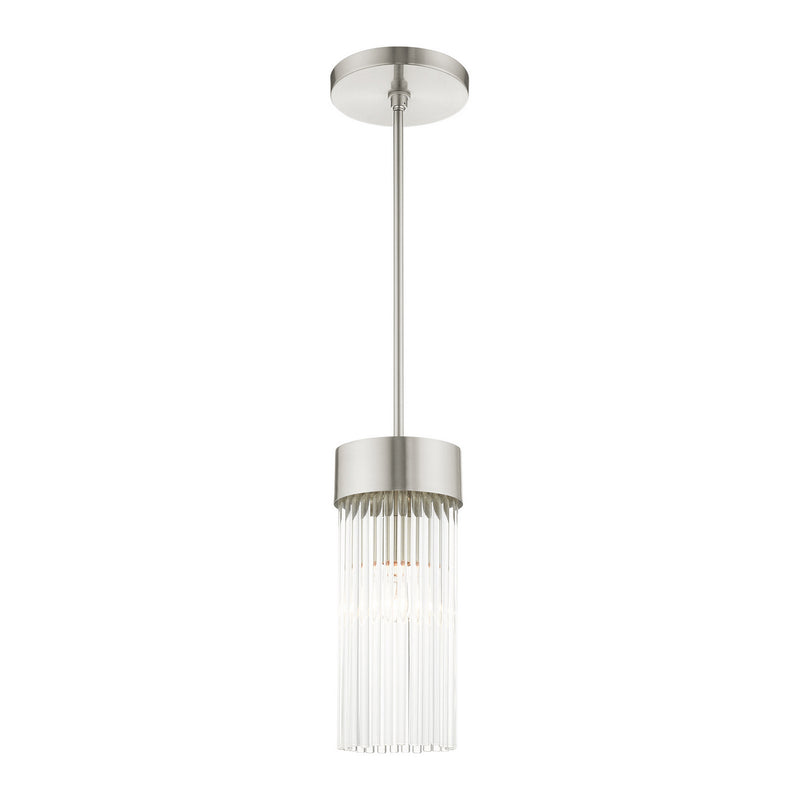 Livex Lighting 49829-91 One Light Pendant, Brushed Nickel