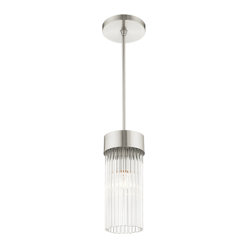 Livex Lighting 49829-91 One Light Pendant, Brushed Nickel