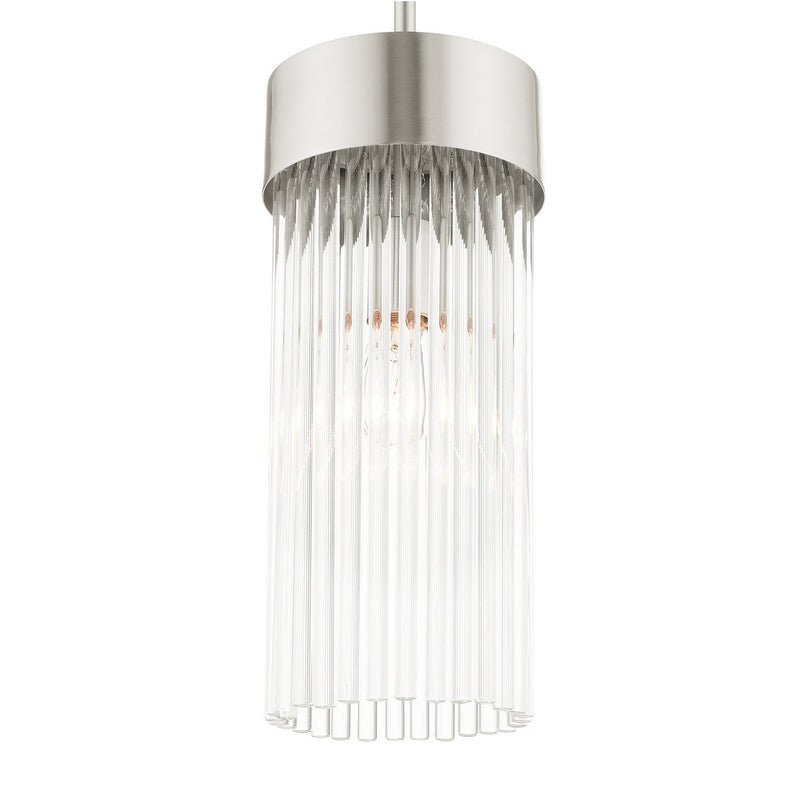 Livex Lighting 49829-91 One Light Pendant, Brushed Nickel