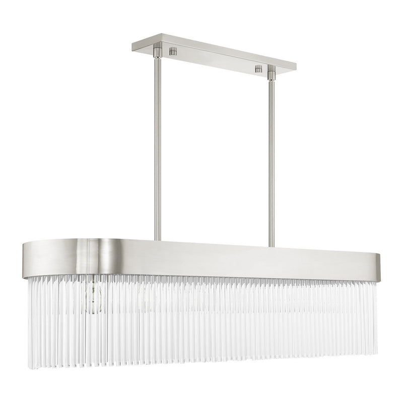 Livex Lighting 49830-91 Six Light Chandelier, Brushed Nickel