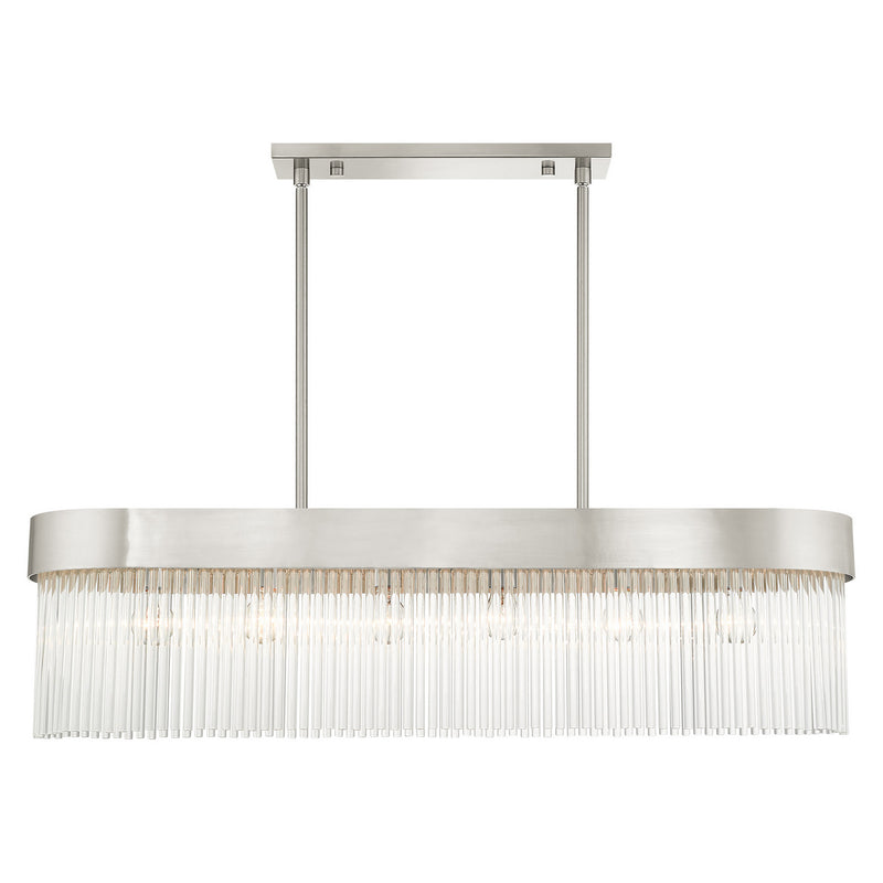 Livex Lighting 49830-91 Six Light Chandelier, Brushed Nickel
