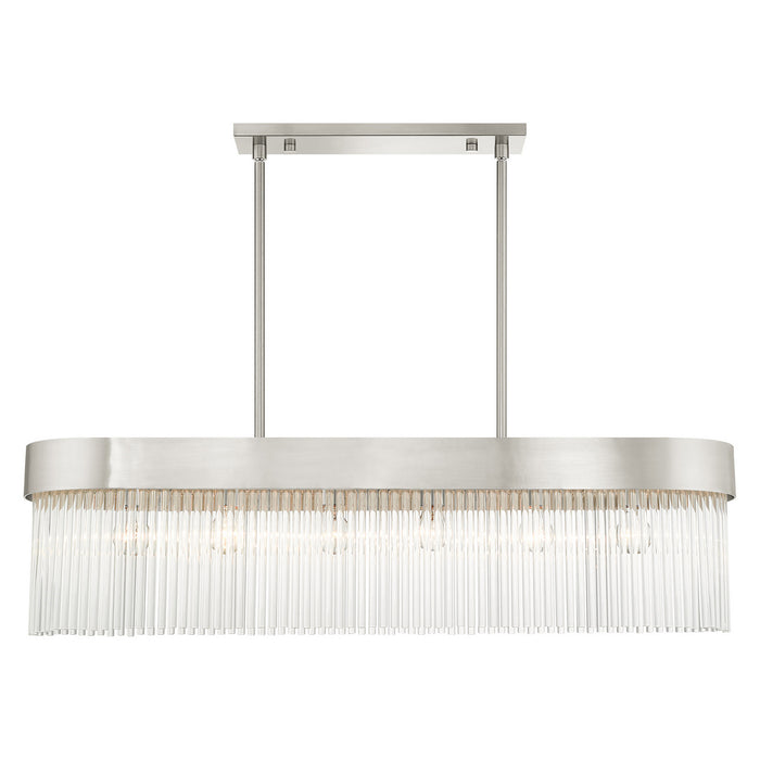 Livex Lighting 49830-91 Six Light Chandelier, Brushed Nickel