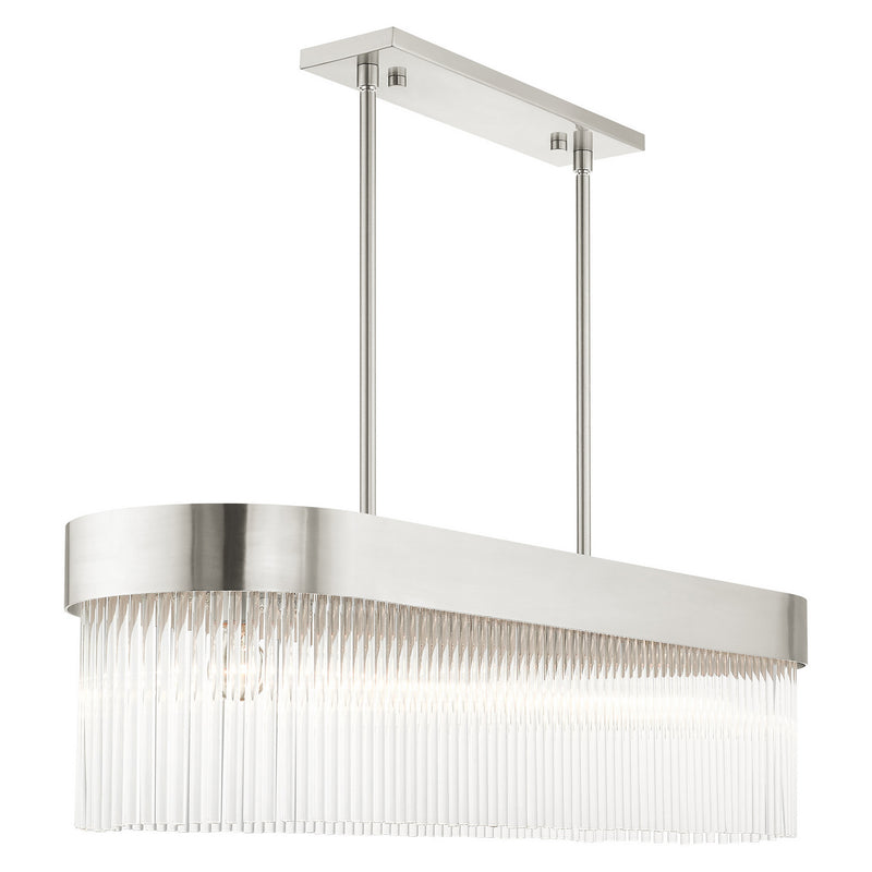 Livex Lighting 49830-91 Six Light Chandelier, Brushed Nickel