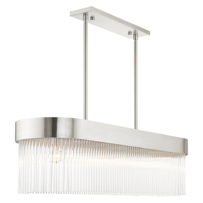 Livex Lighting 49830-91 Six Light Chandelier, Brushed Nickel