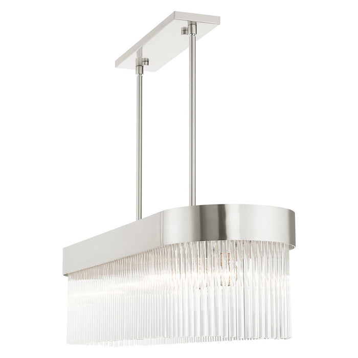 Livex Lighting 49830-91 Six Light Chandelier, Brushed Nickel