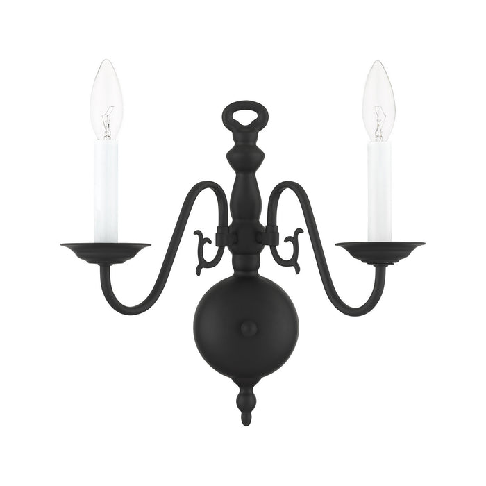 Livex Lighting 5002-04 Two Light Wall Sconce, Black