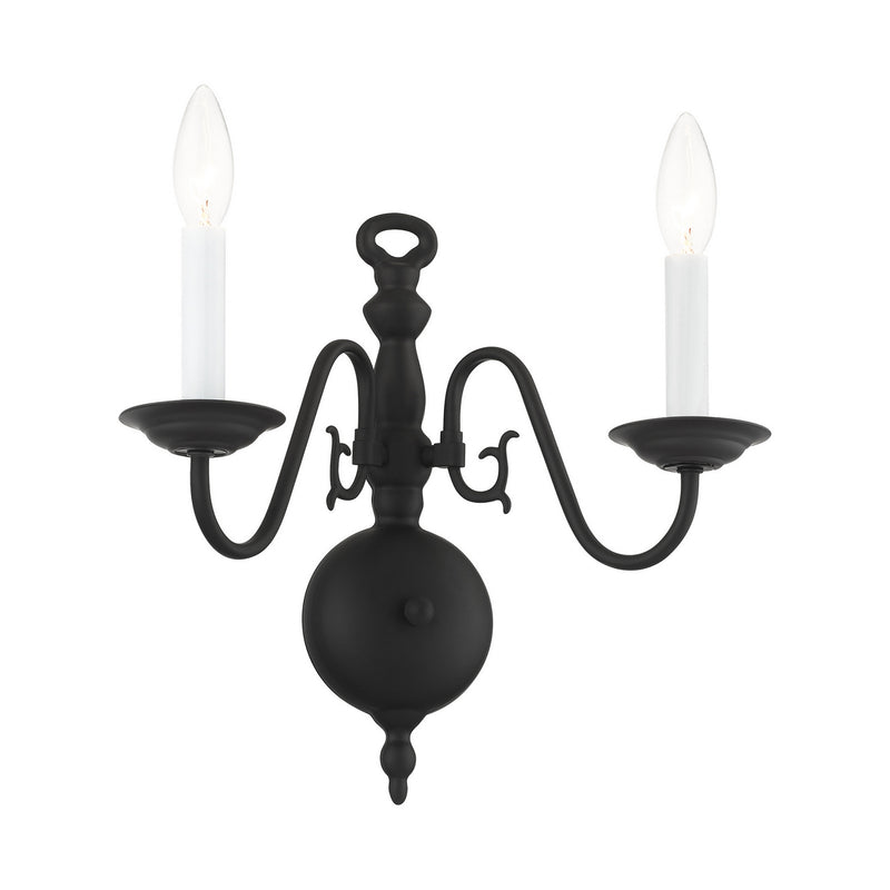 Livex Lighting 5002-04 Two Light Wall Sconce, Black
