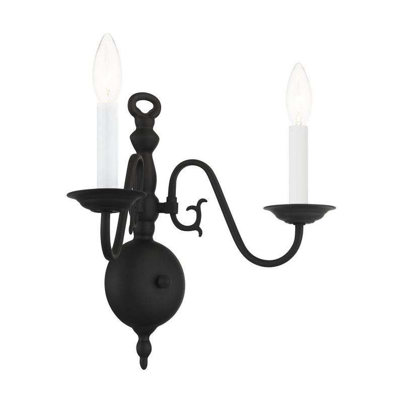 Livex Lighting 5002-04 Two Light Wall Sconce, Black